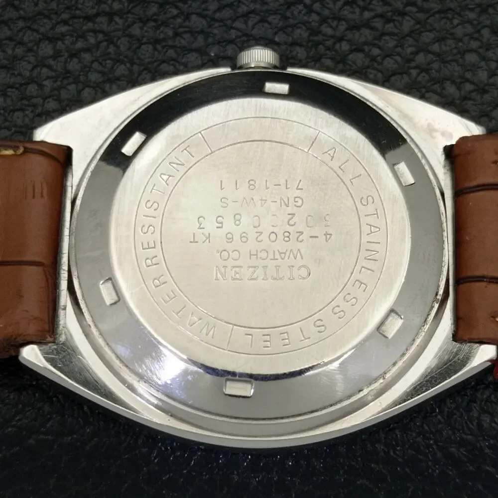Vintage 1980 Citizen Automatic Mens Silver Watch W/daydate & Gray accents